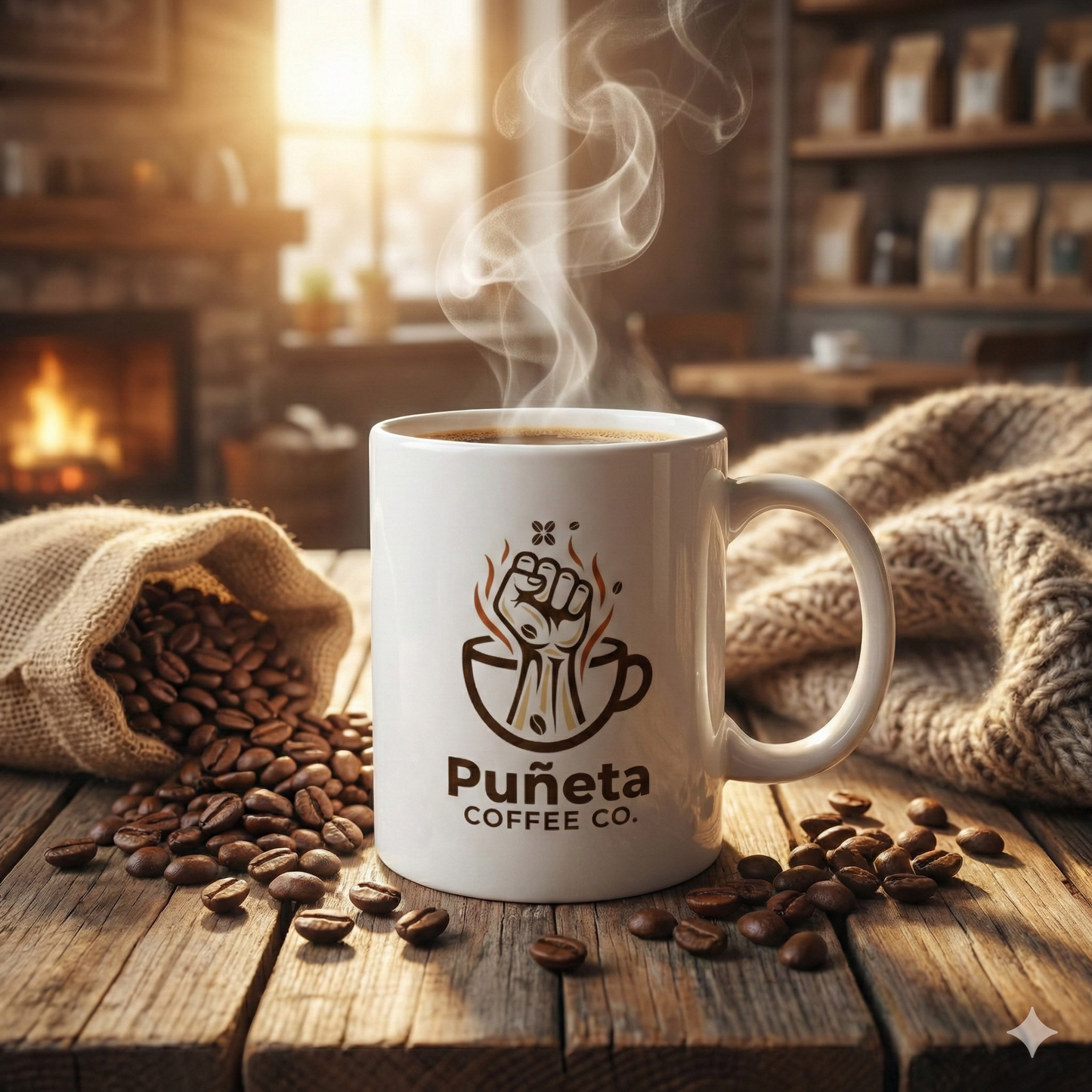 White glossy mug