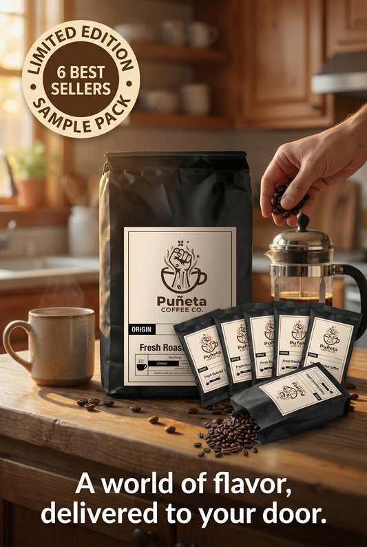 Best Sellers Sample Pack: 6Bean, Cowboy, Breakfast, Peru, Mexico, Bali