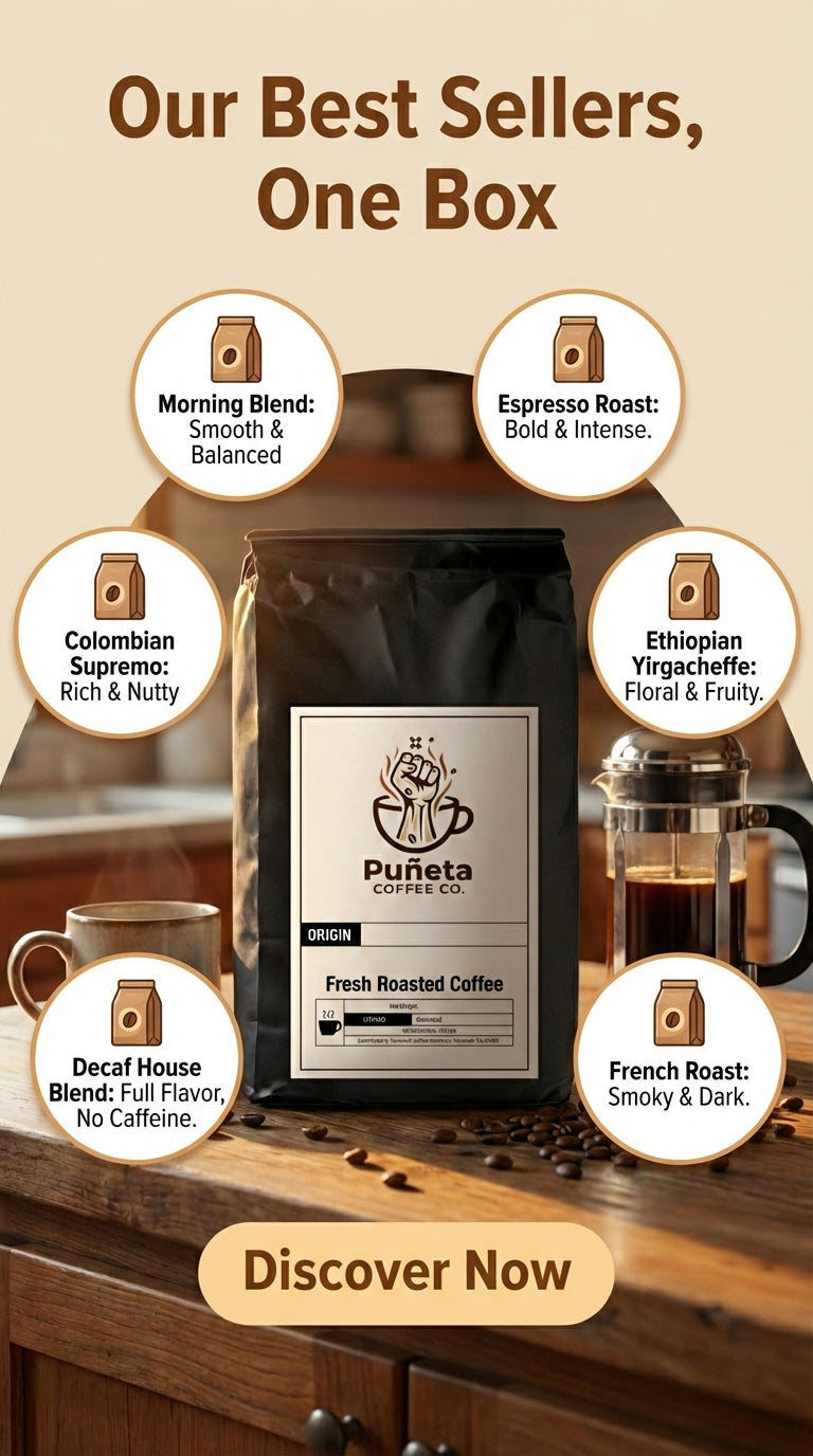 Best Sellers Sample Pack: 6Bean, Cowboy, Breakfast, Peru, Mexico, Bali