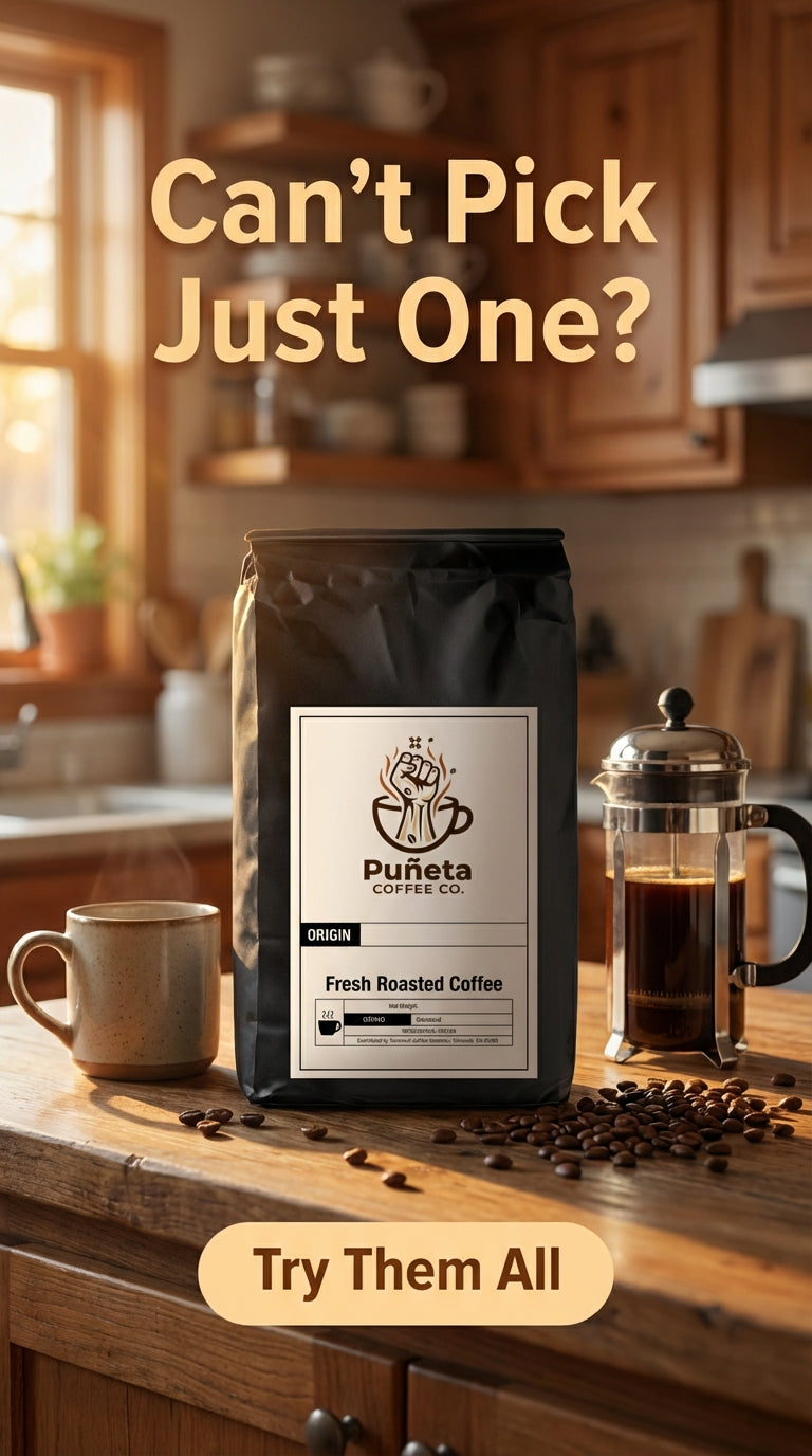 Best Sellers Sample Pack: 6Bean, Cowboy, Breakfast, Peru, Mexico, Bali