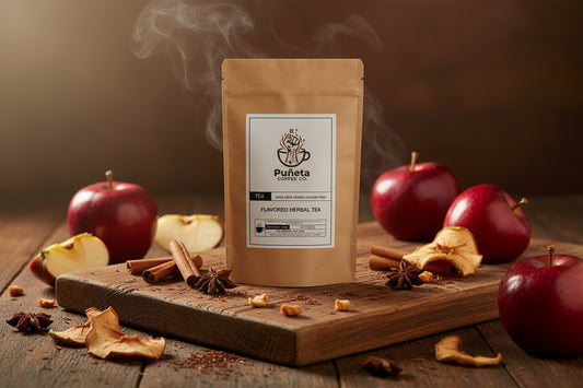 Puneta Coffee Co. flavored herbal tea package on a white background