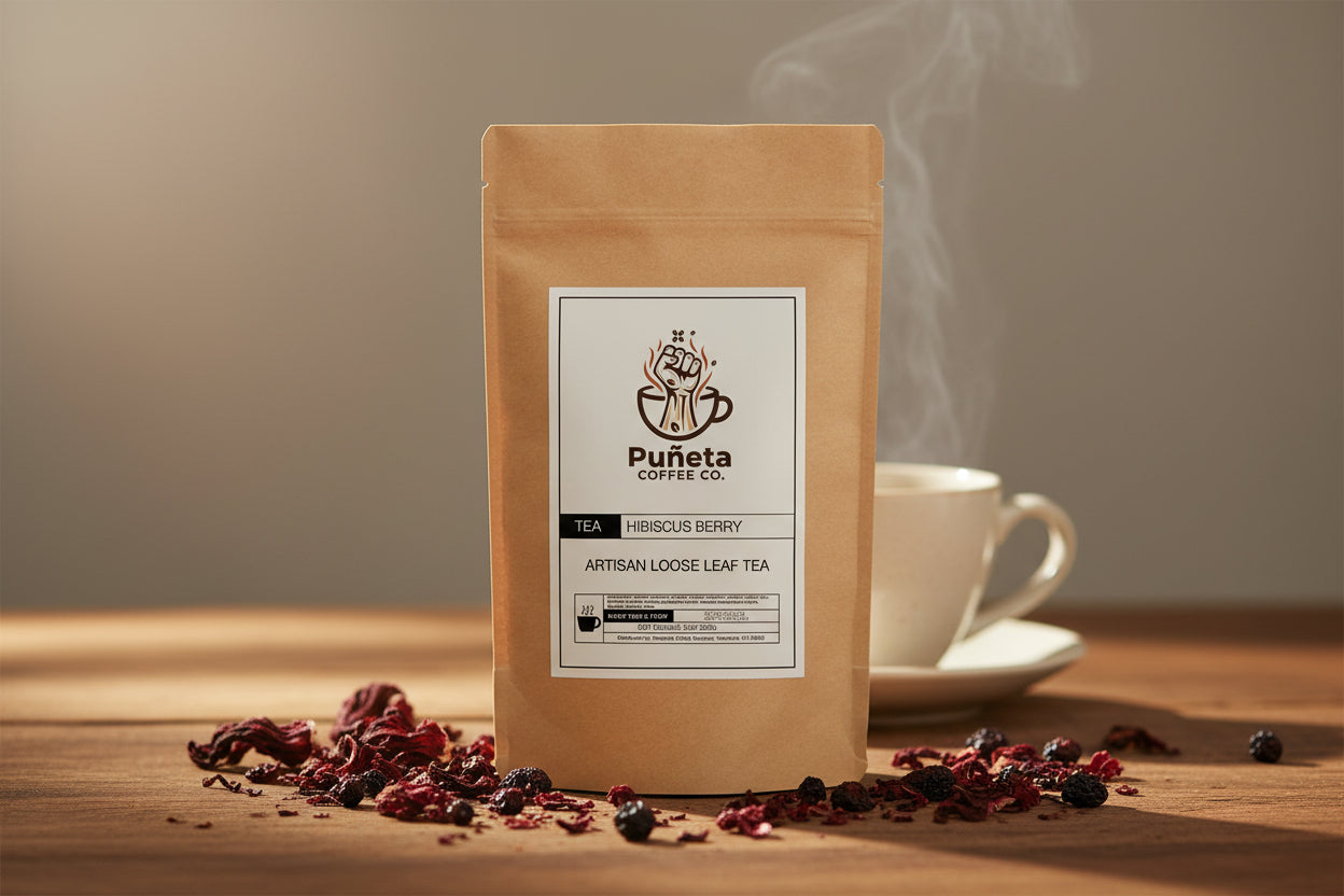 Puneta Coffee Co. tea package on a white background