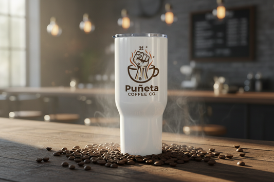 Travel mug with a handle